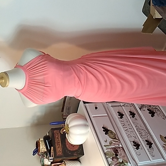 David's Bridal peach color 4 prom wedding bridesmaid mother bride dress formal - Picture 2 of 6